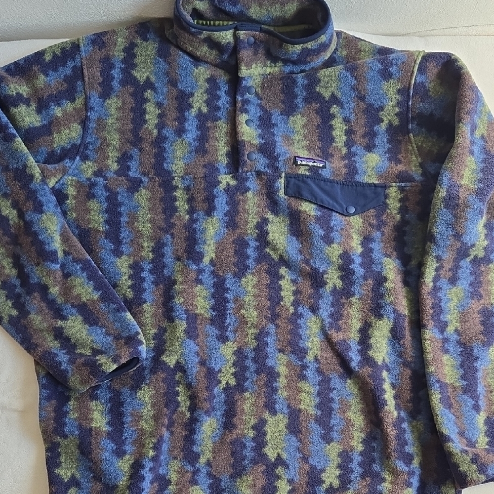 Patagonia Synchilla Pullover Snap Fleece Men’s XXL Climbing Trees Print